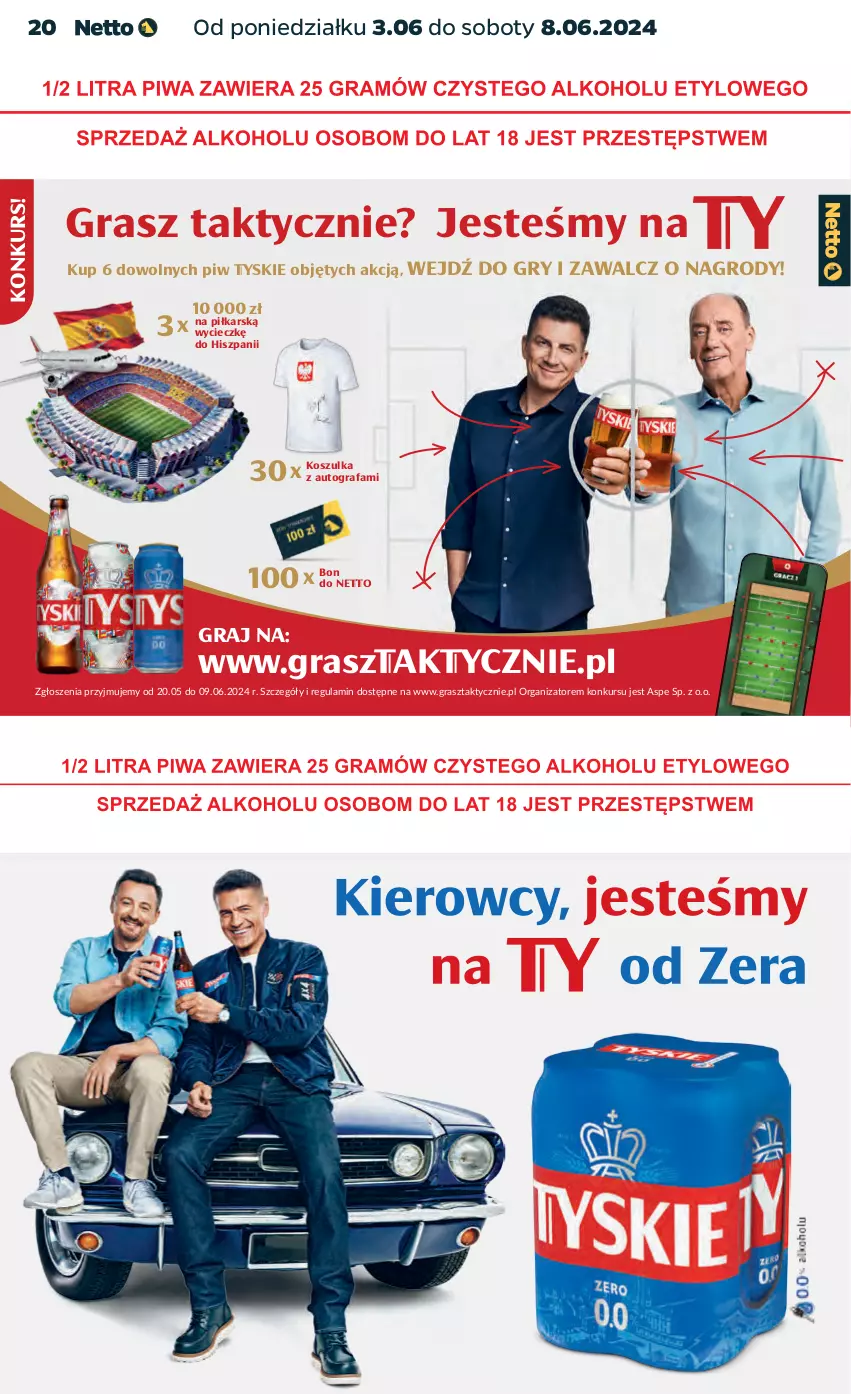 Gazetka promocyjna Netto - Artykuły spożywcze - ważna 03.06 do 08.06.2024 - strona 20 - produkty: Fa, Gra, Gry, Kosz, Koszulka, Tyskie