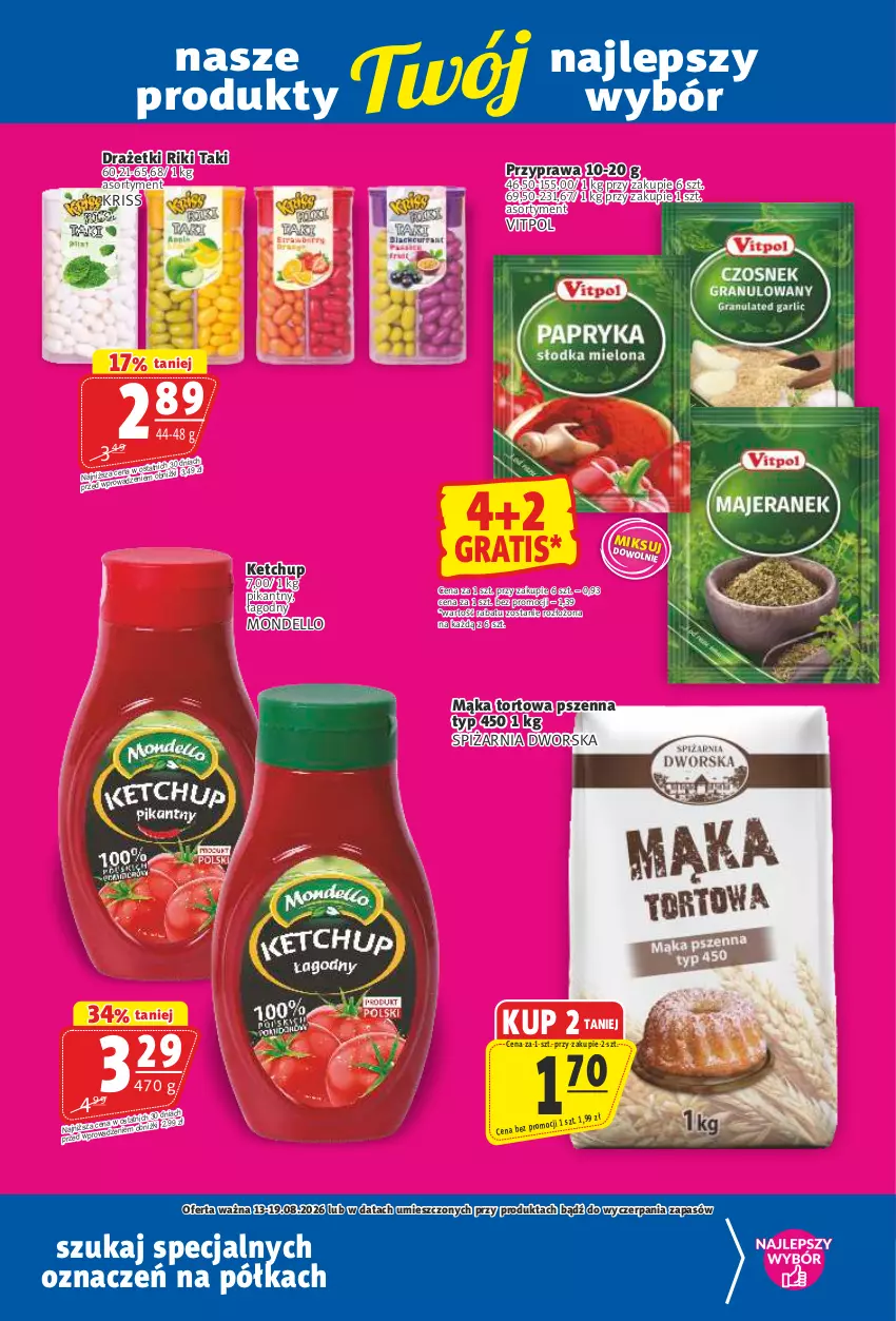 Gazetka promocyjna Prim Market - ważna 13.08 do 19.08.2026 - strona 17 - produkty: Dell, Gra, Ketchup, Mąka, Mąka tortowa, Półka