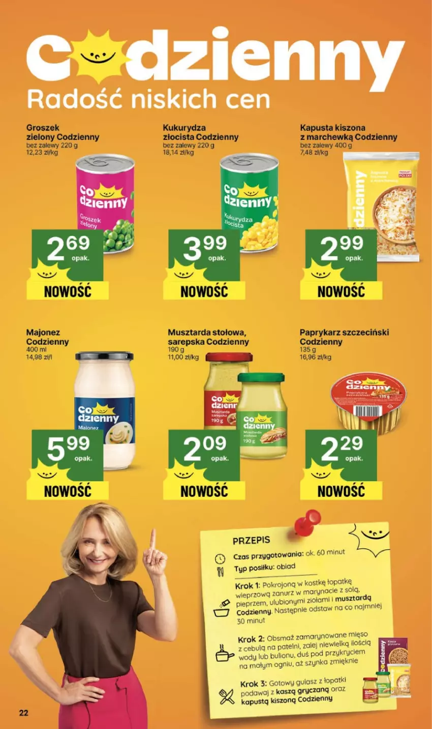 Gazetka promocyjna Delikatesy Centrum - Franczyza DC46 Czwartek - ważna 13.11 do 19.11.2025 - strona 22 - produkty: Groszek, Kukurydza, Majonez, Mus, Musztarda, Papryka, Paprykarz, Paprykarz szczeciński