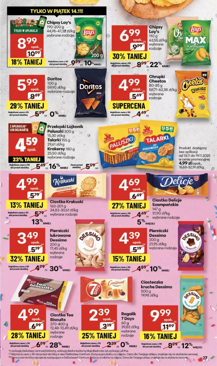 Gazetka promocyjna Delikatesy Centrum - Franczyza DC46 Czwartek - ważna 13.11 do 19.11.2025 - strona 27 - produkty: Ciastka, Delicje, Dron, Krakersy, Krakus, Krakuski, Lajkonik, Rogal, Rum