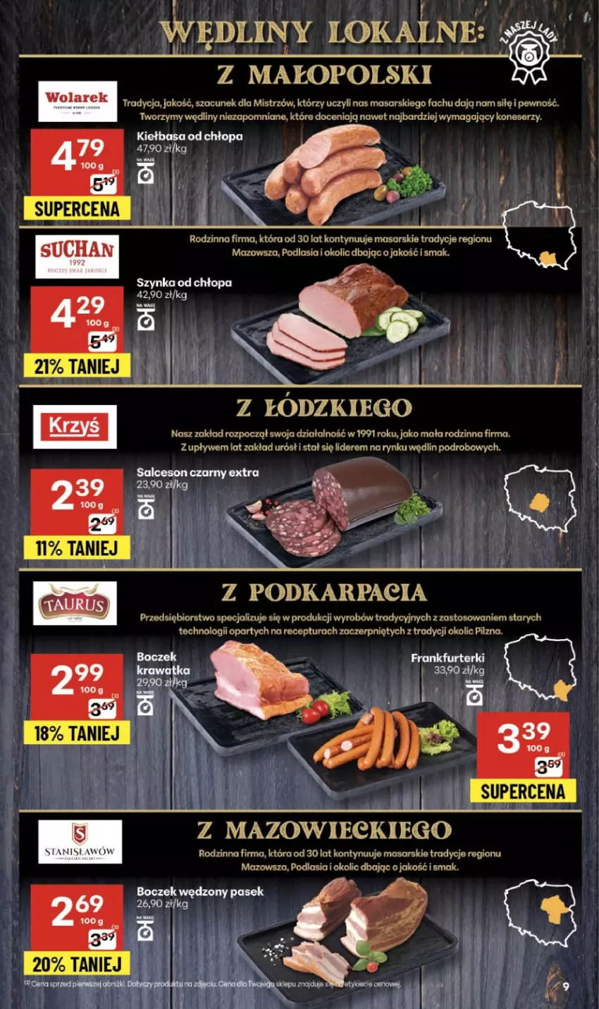 Gazetka promocyjna Delikatesy Centrum - Franczyza DC46 Czwartek - ważna 13.11 do 19.11.2025 - strona 9 - produkty: Boczek, Fa, Karp, Kiełbasa, O nas, Ser, Szynka