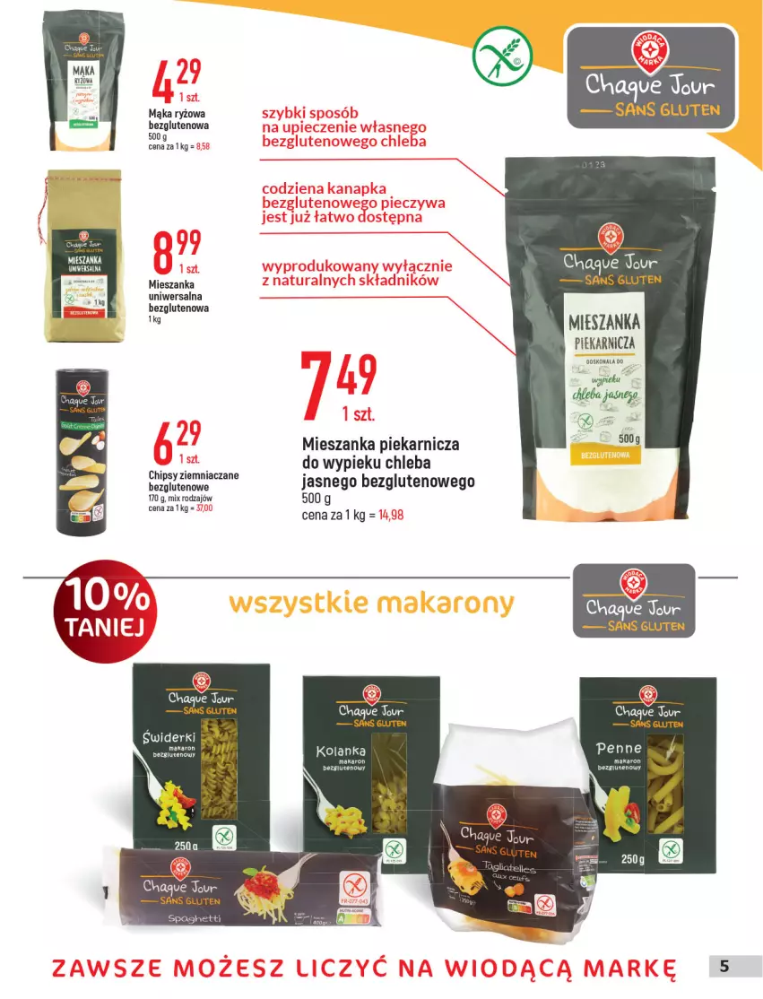 Gazetka promocyjna E Leclerc - ważna 31.05 do 11.06.2022 - strona 5 - produkty: Chipsy, Chleb, Mąka, Makaron, Penne, Ryż, Spaghetti