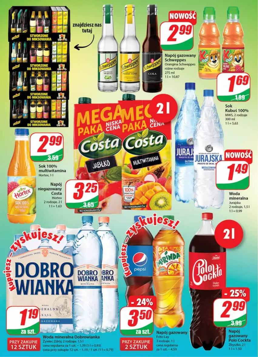 Gazetka promocyjna Dino - Gazetka - ważna 14.07 do 20.07.2021 - strona 2 - produkty: Gin, Hortex, Kubuś, LG, Napój, Napój gazowany, Schweppes, Sok, Woda