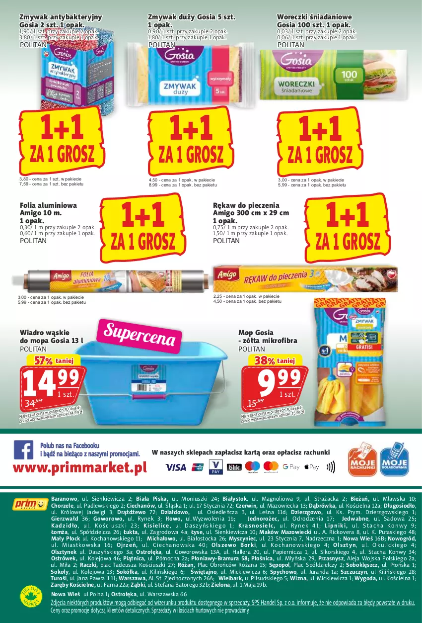 Gazetka promocyjna Prim Market - ważna 11.07 do 17.07.2024 - strona 16 - produkty: Danio, Fa, Folia aluminiowa, Jednorożec, Kisiel, Koc, Mop, Mysz, Ogród, Olej, Papier, Piątnica, Piec, Rękaw do pieczenia, Róża, Sok, Sokół, Stock, Wiadro