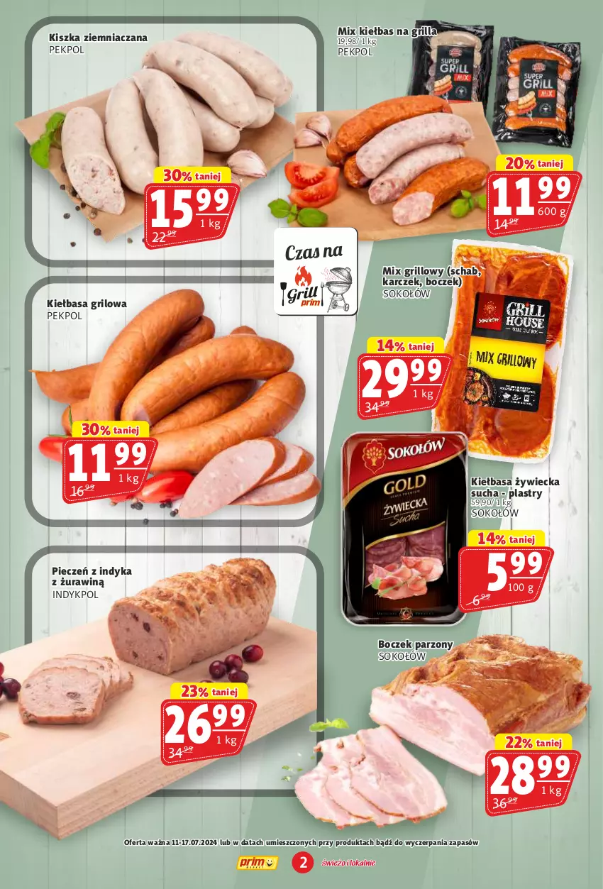 Gazetka promocyjna Prim Market - ważna 11.07 do 17.07.2024 - strona 2 - produkty: Boczek, Grill, Kiełbasa, Pekpol, Piec, Sok, Sokołów