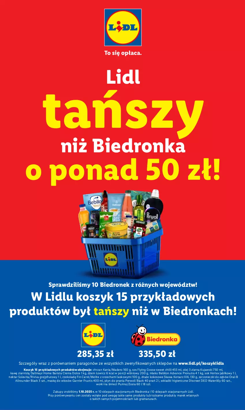 Gazetka promocyjna Lidl - GAZETKA - ważna 06.11 do 08.11.2025 - strona 17 - produkty: BEBILON, Chrzan, Dallmayr, Discreet, Dron, Dżem, Fructis, Garnier, Gra, Grejpfrut, Hortex, Kawa, Kokos, Kosz, Kujawski, Lack, Mleko, Mleko Bebilon, Nektar, Olej, Perwoll, Płyn do prania, Por, Pur, Rama, Sok, Sos, Wkładki, Worki na śmiec, Worki na śmieci