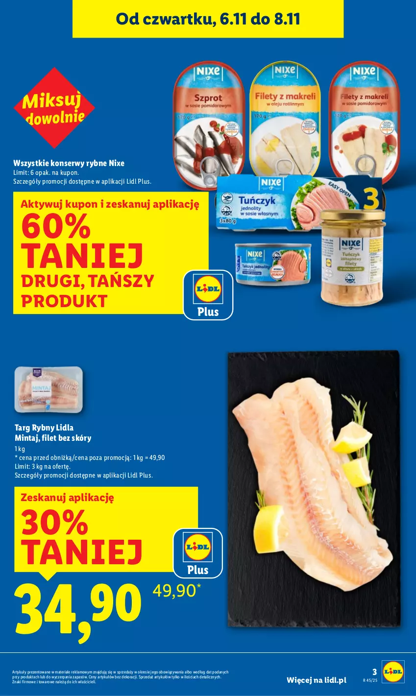 Gazetka promocyjna Lidl - GAZETKA - ważna 06.11 do 08.11.2025 - strona 3 - produkty: Mintaj, Ser