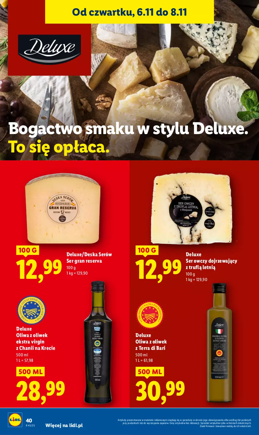 Gazetka promocyjna Lidl - GAZETKA - ważna 06.11 do 08.11.2025 - strona 44 - produkty: Deska serów, Gin, Gra, Oliwa z oliwek, Ser, Ser owczy