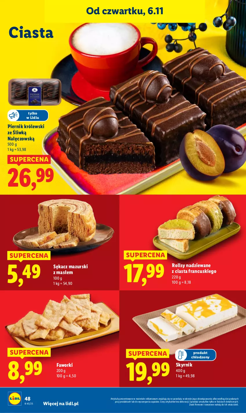 Gazetka promocyjna Lidl - GAZETKA - ważna 06.11 do 08.11.2025 - strona 52 - produkty: Fa, Faworki, Królewski, Piernik, Sękacz