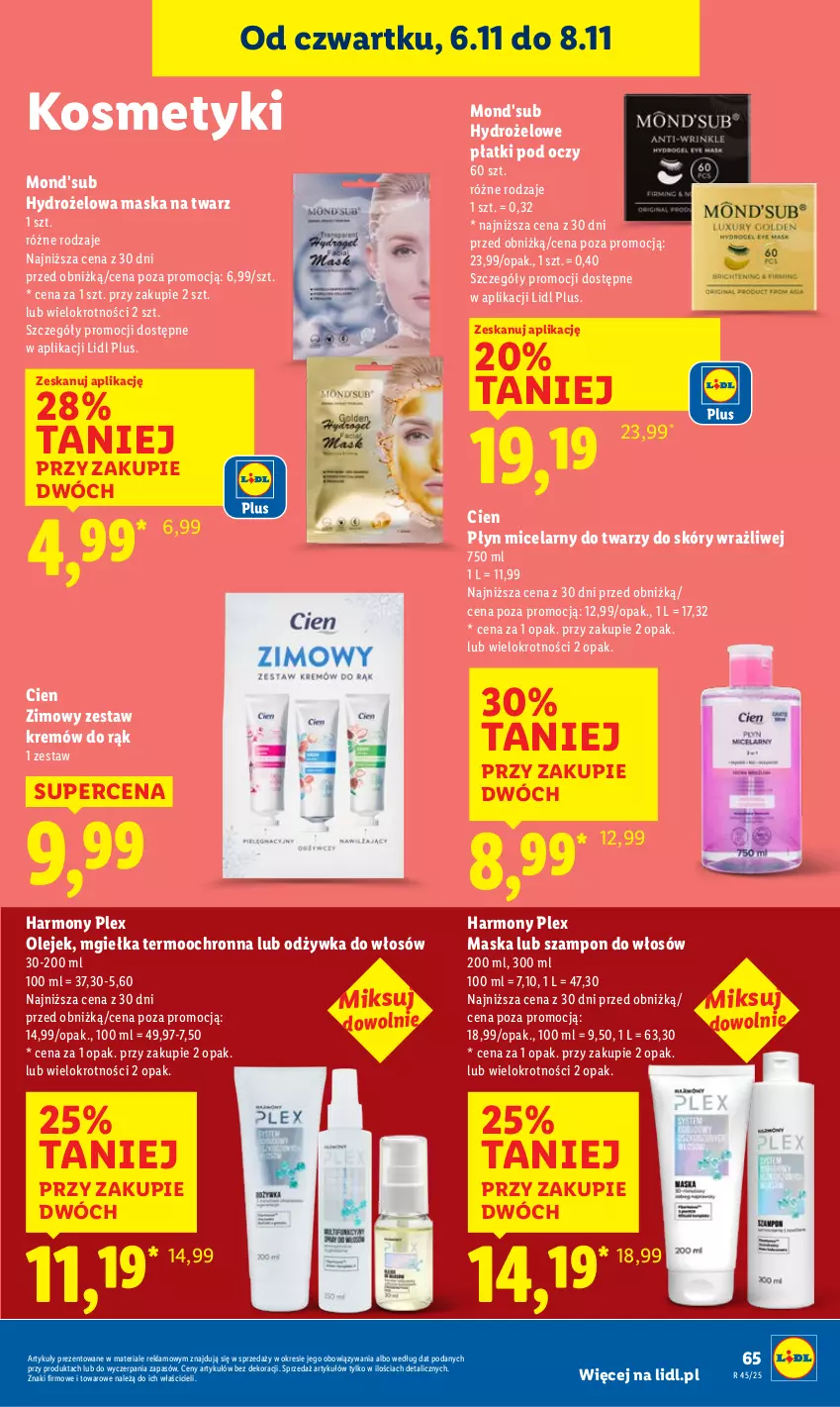 Gazetka promocyjna Lidl - GAZETKA - ważna 06.11 do 08.11.2025 - strona 67 - produkty: Hydrożelowe płatki pod oczy, Maska, Odżywka, Olej, Płyn micelarny, Szampon