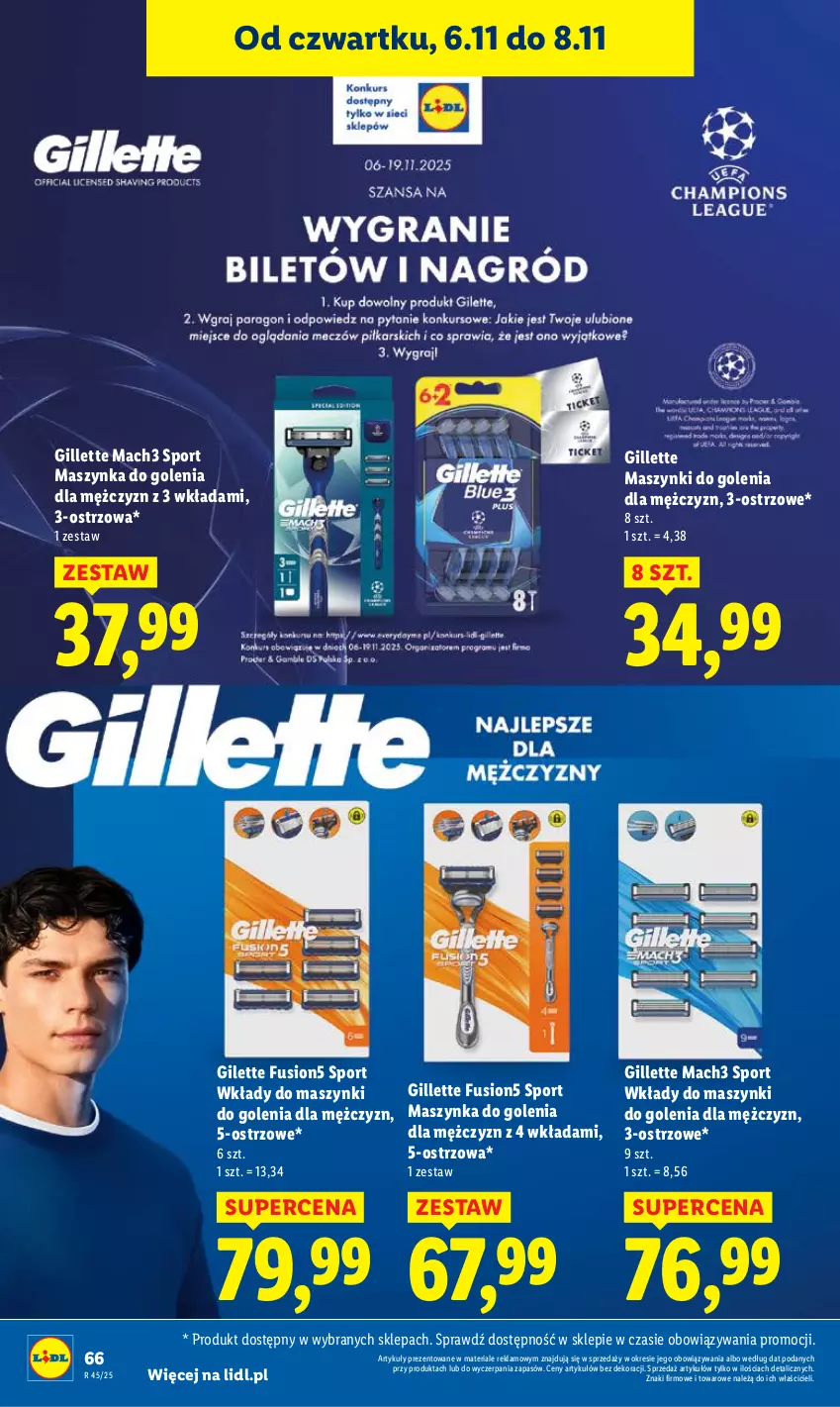 Gazetka promocyjna Lidl - GAZETKA - ważna 06.11 do 08.11.2025 - strona 68 - produkty: Fusion, Gillette, Mach3, Maszynka, Maszynka do golenia, Por, Sport, Szynka