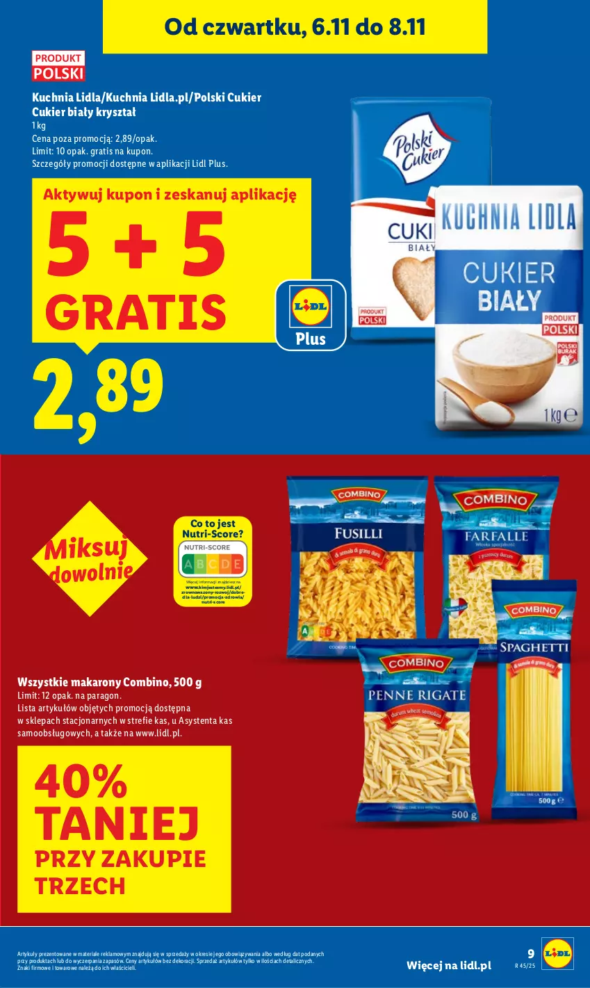 Gazetka promocyjna Lidl - GAZETKA - ważna 06.11 do 08.11.2025 - strona 9 - produkty: Cukier, Gra, Kuchnia, Makaron, Wazon