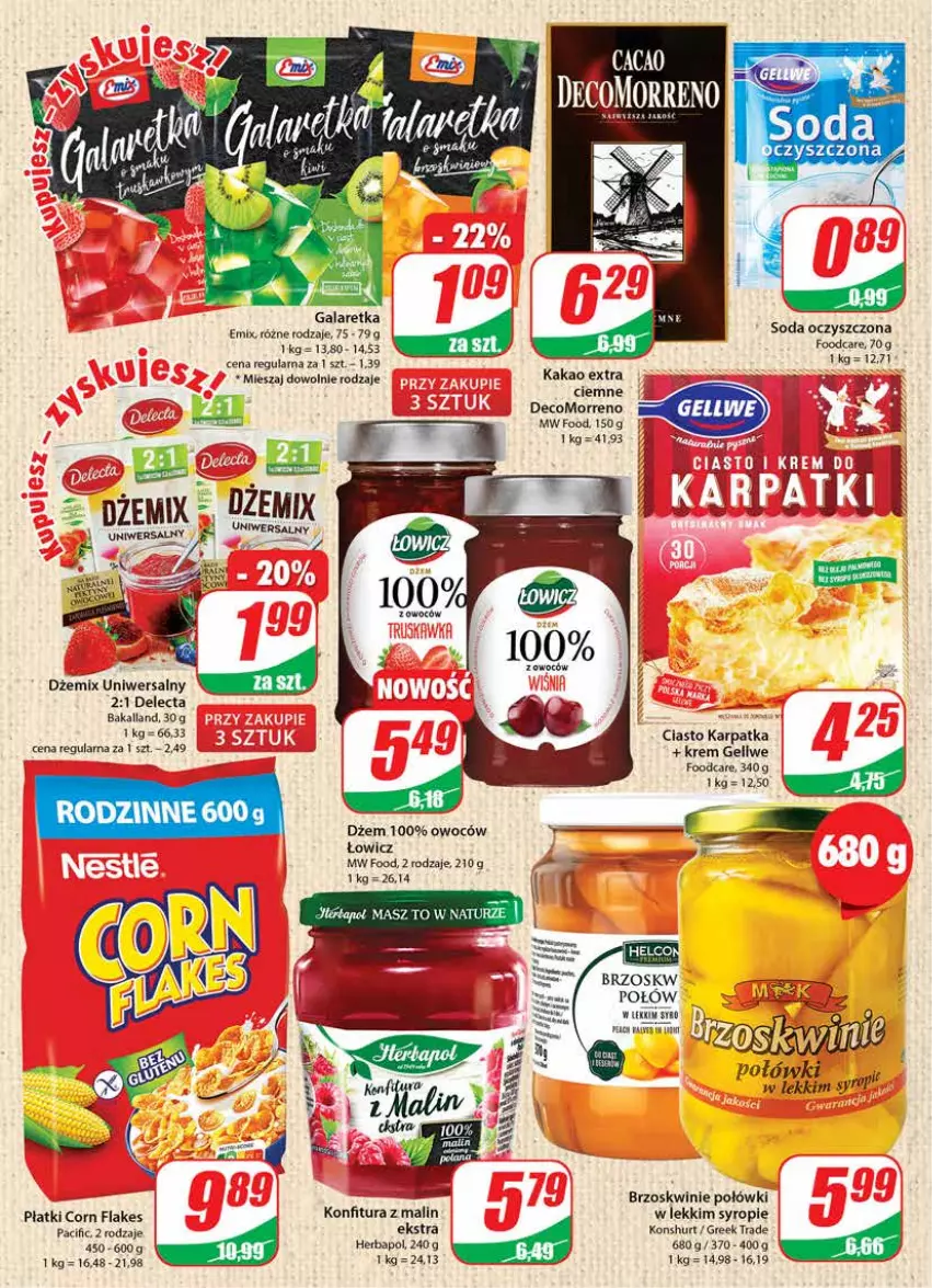 Gazetka promocyjna Dino - Gazetka - ważna 07.09 do 13.09.2022 - strona 6 - produkty: Bakalland, Brzoskwinie, Cif, Corn flakes, Delecta, Dżem, Gala, Galaretka, Herbapol, Kakao, Karp, Konfitura, Soda oczyszczona, Syrop