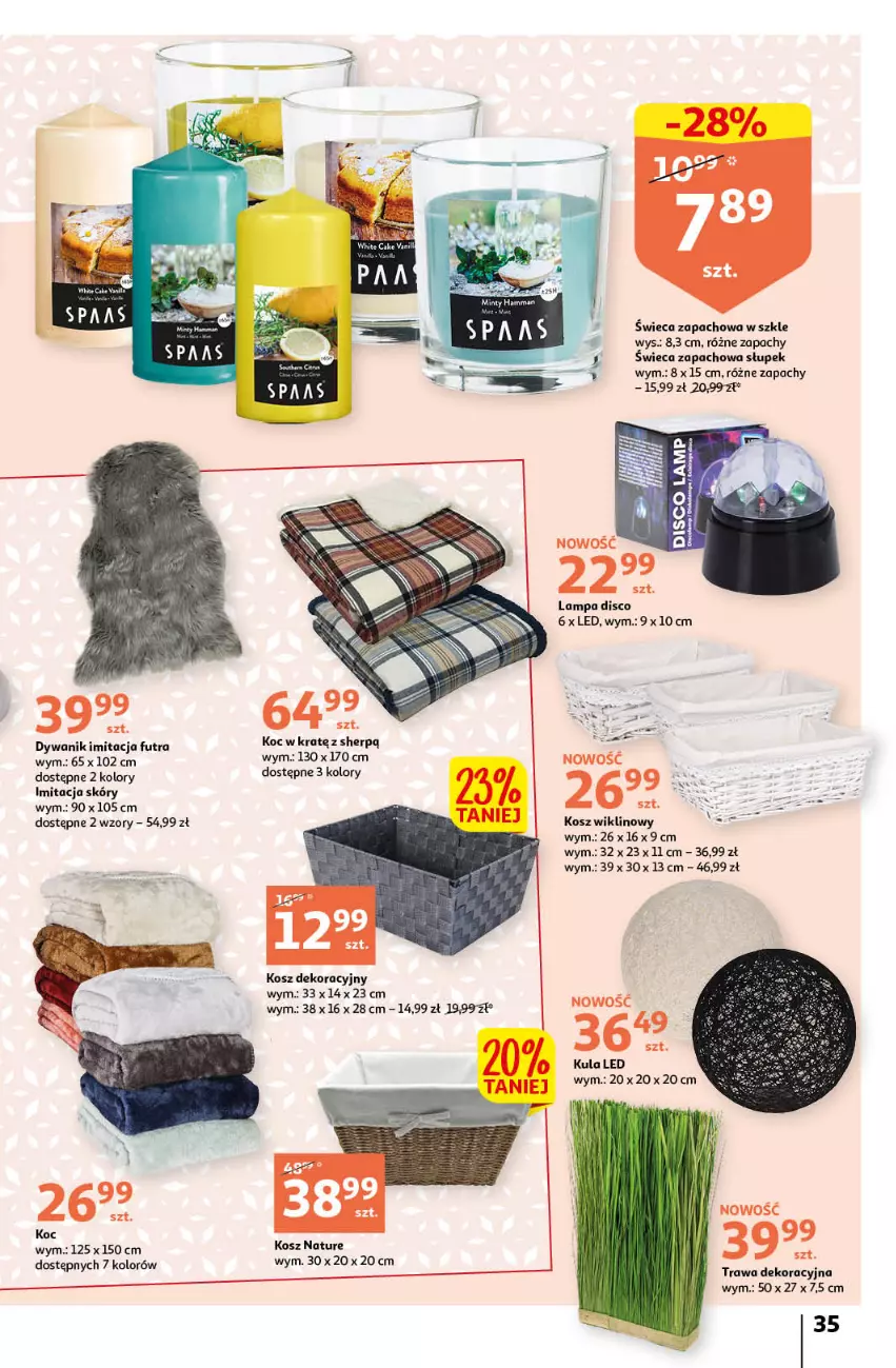 Gazetka promocyjna Auchan - Gazetka Rewelacyjne Marki Auchan Hipermarket Auchan - ważna 26.01 do 01.02.2023 - strona 35 - produkty: Dywan, Dywanik, Koc, Kosz, Lampa, Słupek