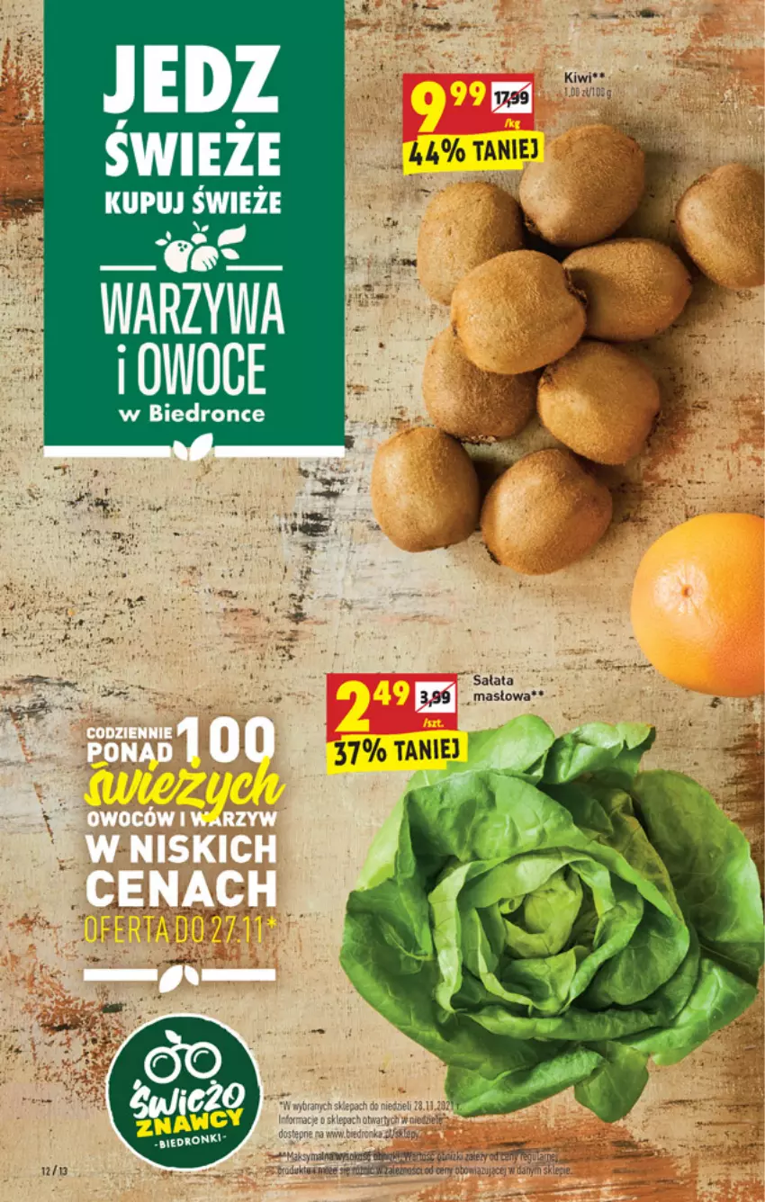 Gazetka promocyjna Biedronka - W tym tygodniu - ważna 25.11 do 01.12.2021 - strona 12 - produkty: Dron, Fa, Inka, Masło, Orka, Owoce, Sałat, Top