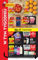 Gazetka promocyjna Biedronka - W tym tygodniu - Gazetka - ważna od 01.12 do 01.12.2021 - strona 1 - produkty: Ser, Gra, Coccolino, Pieluchy, Karkówka wieprzowa, Boczek wedzony, Pomarańcze, Dron, Płyn do płukania, Czekolada, Boczek, Deser, Milka