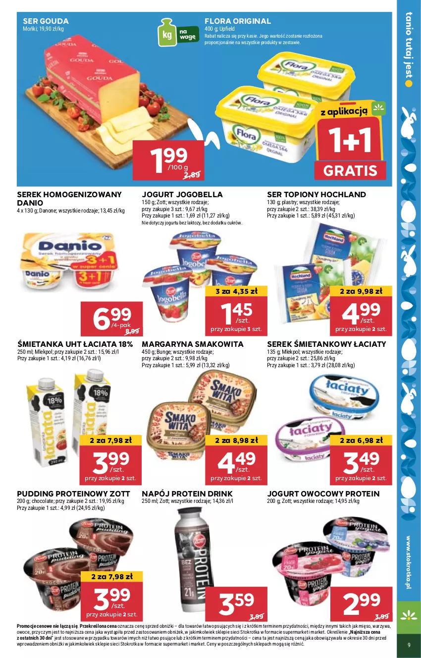 Gazetka promocyjna Stokrotka - Market - ważna 14.03 do 20.03.2024 - strona 10 - produkty: Bell, Bella, Danio, Danone, Flora, Gin, Gouda, Gra, Hochland, Jogobella, Jogurt, Jogurt owocowy, Margaryna, Mięso, Napój, Owoce, Por, Pudding, Ser, Ser topiony, Serek, Serek homogenizowany, Smakowita, Top, Warzywa, Zott