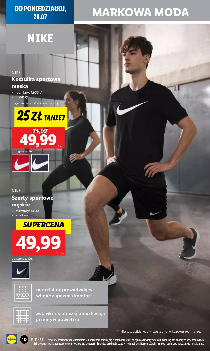 Gazetka promocyjna Lidl - GAZETKA - ważna 28.07 do 02.08.2025 - strona 10 - produkty: Kosz, Koszulka, Koszulka sportowa, LG, Moda, Nike, Por, Sport, Szorty