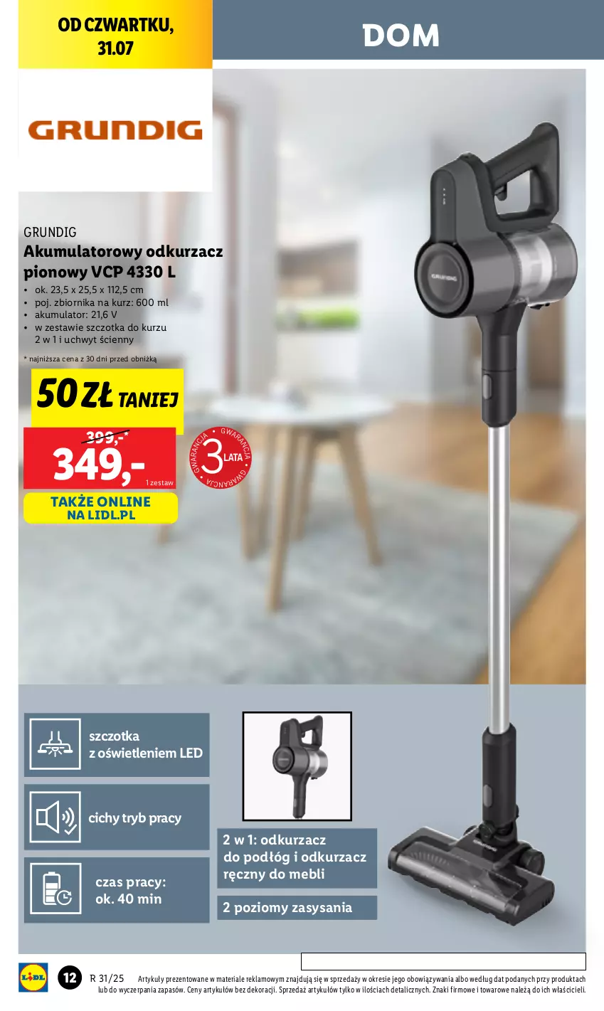 Gazetka promocyjna Lidl - GAZETKA - ważna 28.07 do 02.08.2025 - strona 12 - produkty: Akumulator, Odkurzacz, Szczotka