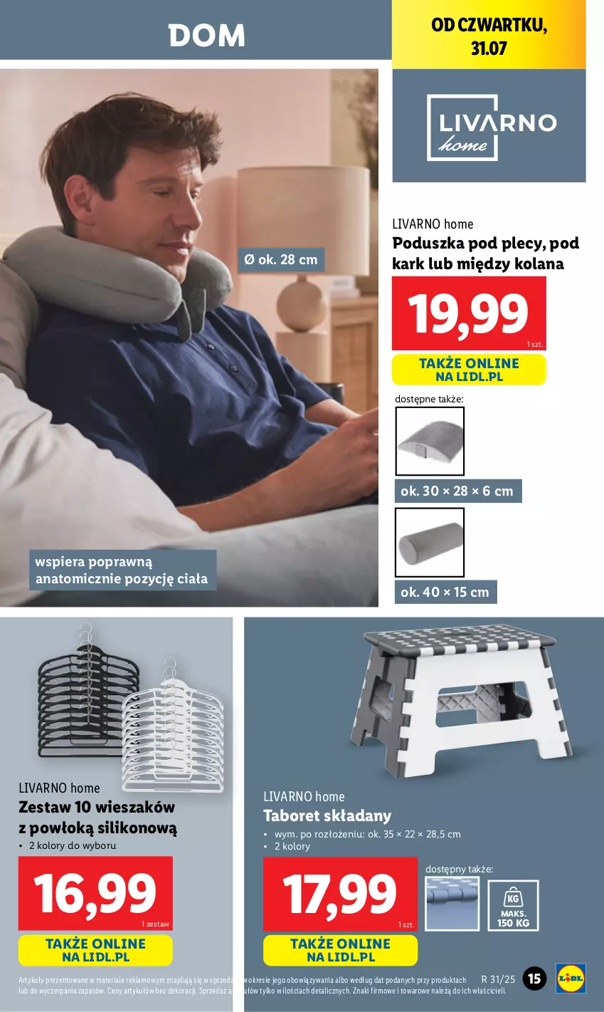 Gazetka promocyjna Lidl - GAZETKA - ważna 28.07 do 02.08.2025 - strona 15 - produkty: Atomic, Ivar, LANA, Poduszka, Taboret, Taboret składany, Wieszak