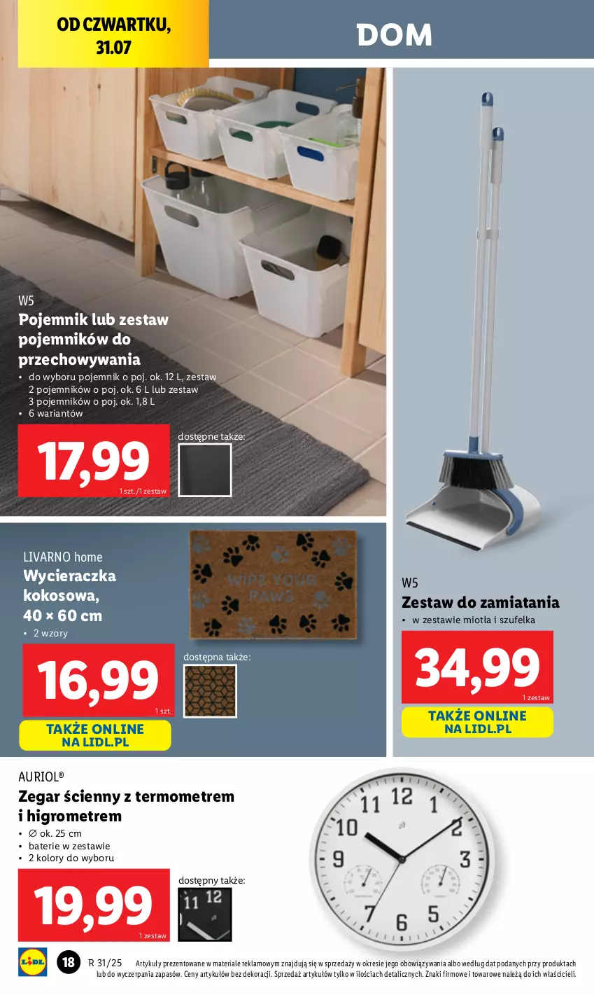Gazetka promocyjna Lidl - GAZETKA - ważna 28.07 do 02.08.2025 - strona 18 - produkty: Ivar, Kokos, Miotła, Pojemnik, Szufelka, Termometr, Wycieraczka, Zegar