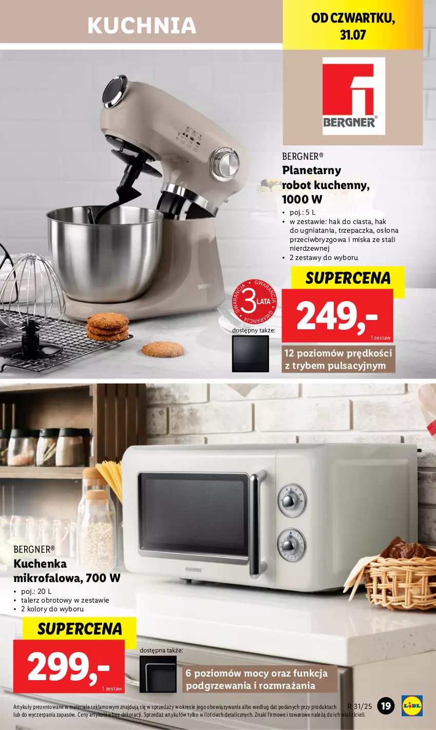 Gazetka promocyjna Lidl - GAZETKA - ważna 28.07 do 02.08.2025 - strona 19 - produkty: Fa, Kuchenka mikrofalowa, Kuchnia, Miska, Robot, Talerz, Trzepaczka