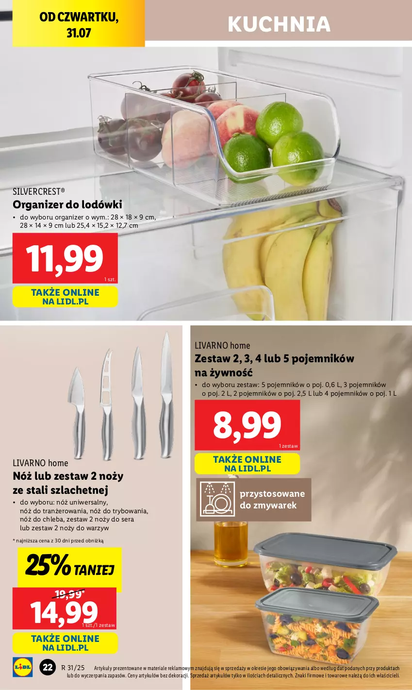 Gazetka promocyjna Lidl - GAZETKA - ważna 28.07 do 02.08.2025 - strona 22 - produkty: Chleb, Ivar, Kuchnia, Noż, Nóż do chleba, Nóż uniwersalny, Organizer, Pojemnik, Ser, Silvercrest, Tran