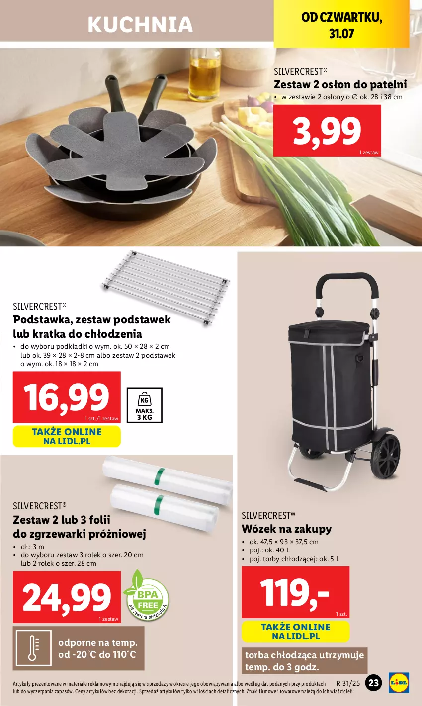 Gazetka promocyjna Lidl - GAZETKA - ważna 28.07 do 02.08.2025 - strona 23 - produkty: Kuchnia, Podkład, Por, Silvercrest, Torba, Wózek, Wózek na zakupy