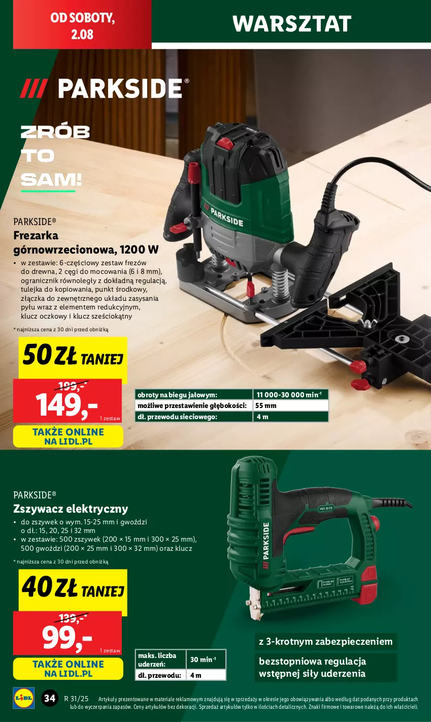 Gazetka promocyjna Lidl - GAZETKA - ważna 28.07 do 02.08.2025 - strona 38 - produkty: Frezarka, Gra, Parkside, Piec, Top