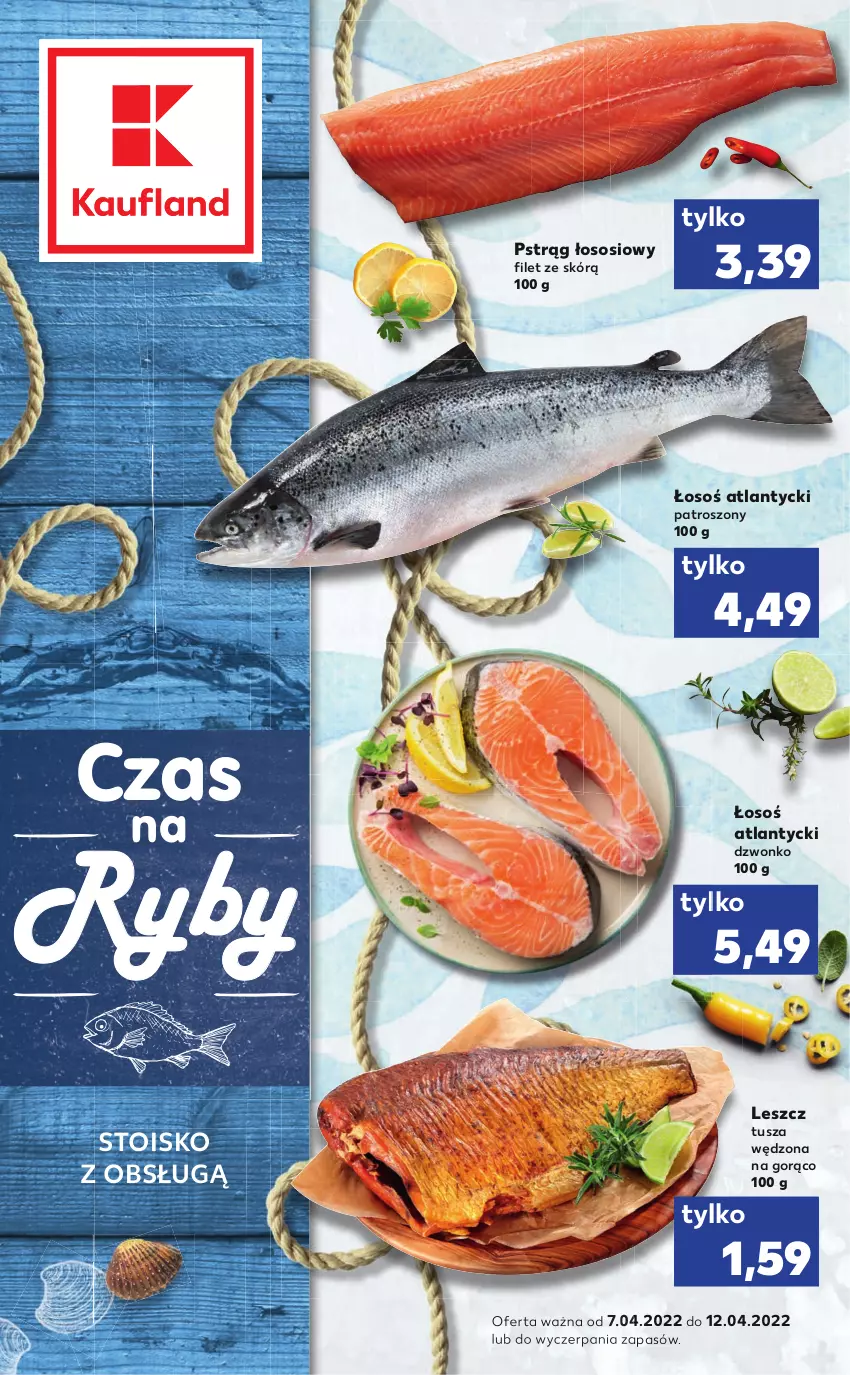 Gazetka promocyjna Kaufland - RYBY - ważna 07.04 do 12.04.2022 - strona 1 - produkty: Pstrąg, Pstrąg łososiowy, Sos, Tusz