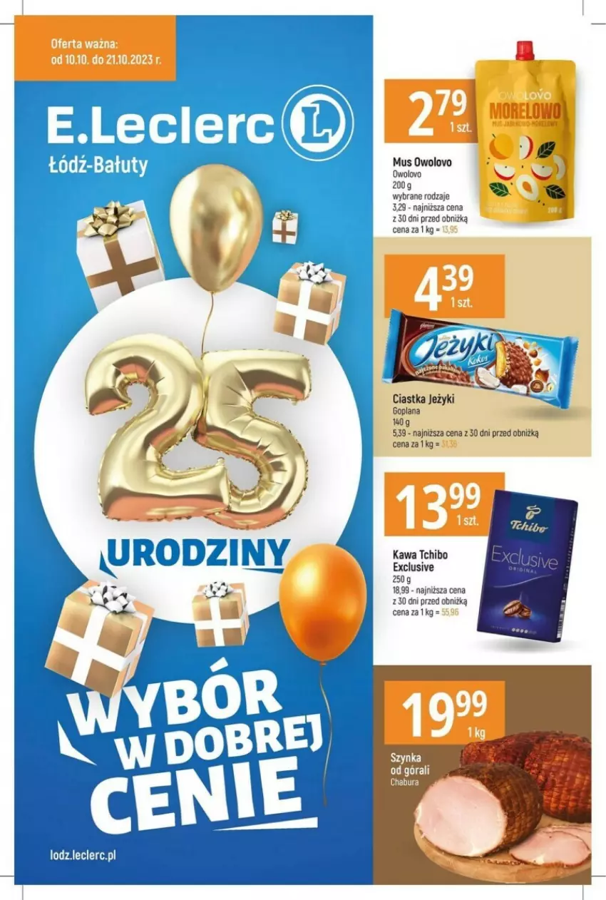 Gazetka promocyjna E Leclerc - ważna 10.10 do 21.10.2023 - strona 1 - produkty: Kawa, Mus, Tchibo