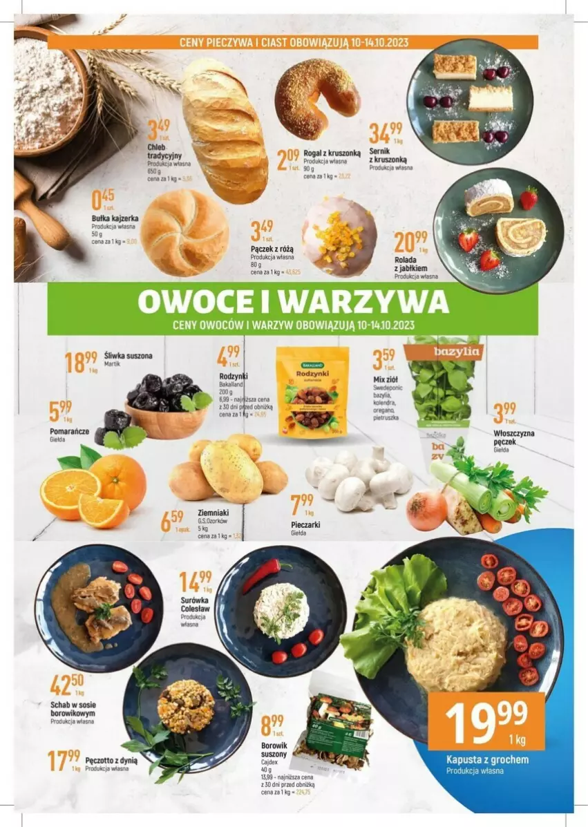 Gazetka promocyjna E Leclerc - ważna 10.10 do 21.10.2023 - strona 13 - produkty: Bazyl, Bazylia, Bułka, Chleb, Groch, Kajzerka, Kolendra, Owoce, Pączek, Piec, Pietruszka, Rodzynki, Rogal, Rolada, Ser, Sos, Warzywa, Wiko, Ziemniaki