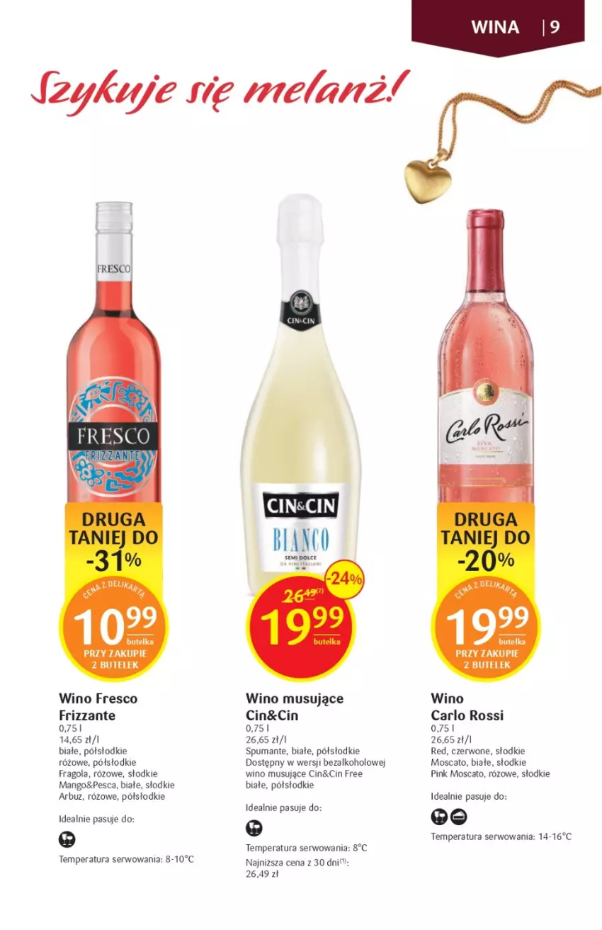 Gazetka promocyjna Delikatesy Centrum - Katalog alkoholowy DC06/07 - ważna 09.02 do 22.02.2023 - strona 9 - produkty: Arbuz, Carlo Rossi, Fresco, Mango, Mus, Puma, Ser, Wino, Wino musujące