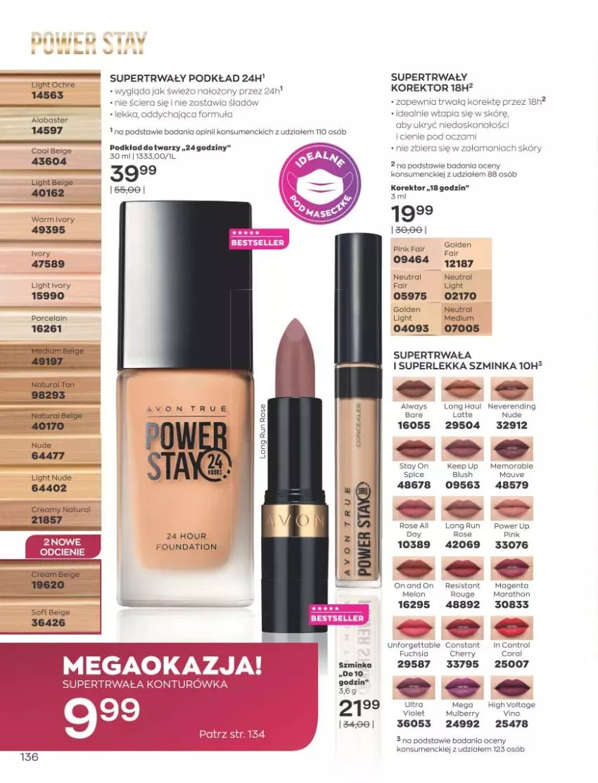 Gazetka promocyjna Avon - Katalog Avon 11/2021 kampania listopad - ważna 01.11 do 30.11.2021 - strona 132 - produkty: Fa, Foundation, Inka, LG, Melon, Podkład, Szminka, Top