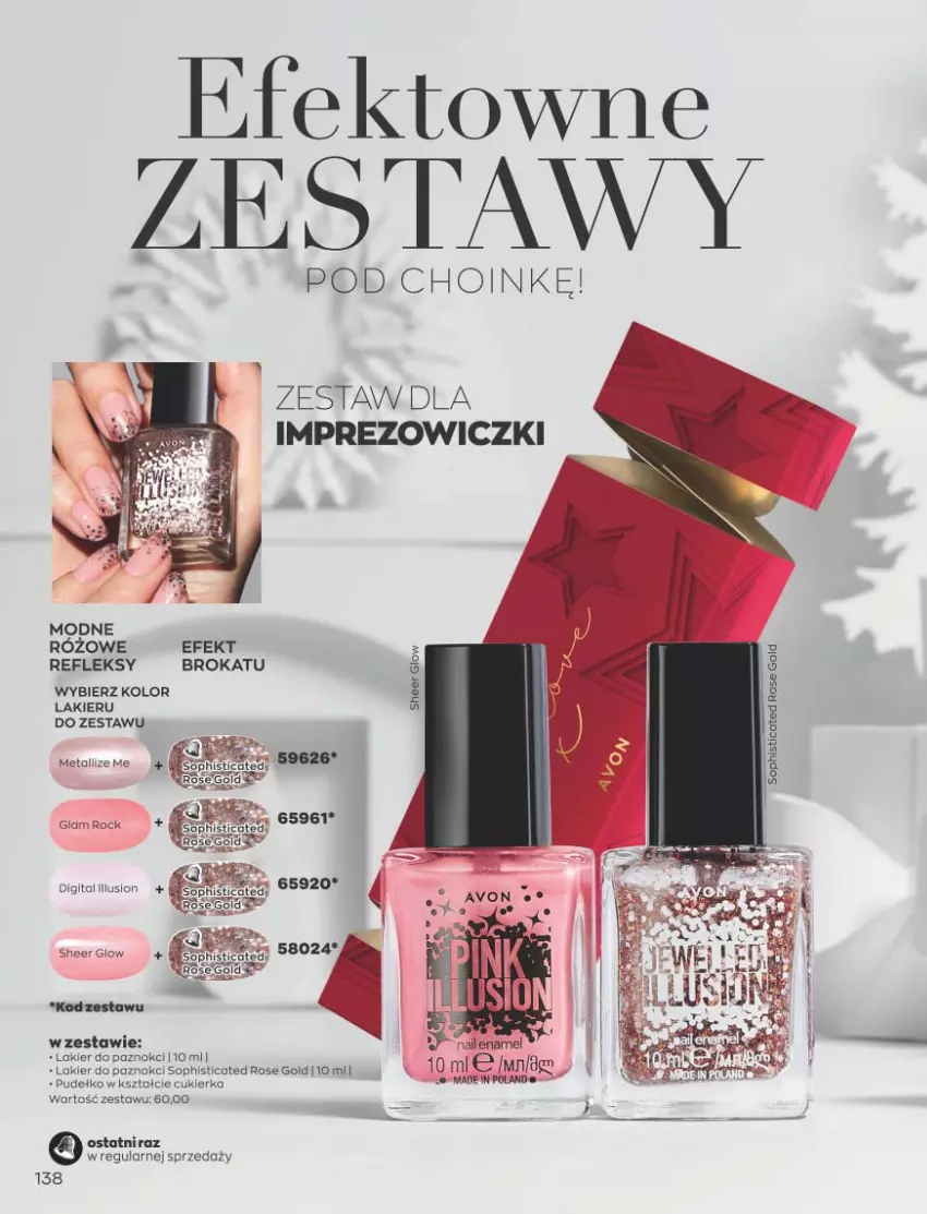 Gazetka promocyjna Avon - Katalog Avon 11/2021 kampania listopad - ważna 01.11 do 30.11.2021 - strona 134 - produkty: Cukier, Lakier, Lakier do paznokci, Pudełko, Róze