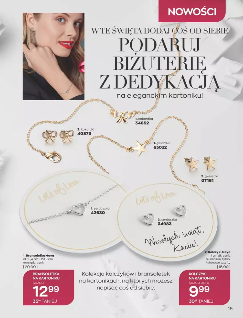 Gazetka promocyjna Avon - Katalog Avon 11/2021 kampania listopad - ważna 01.11 do 30.11.2021 - strona 15 - produkty: Bransoletka, Cynk, Kolczyki, Ser, Tonik, Tytan