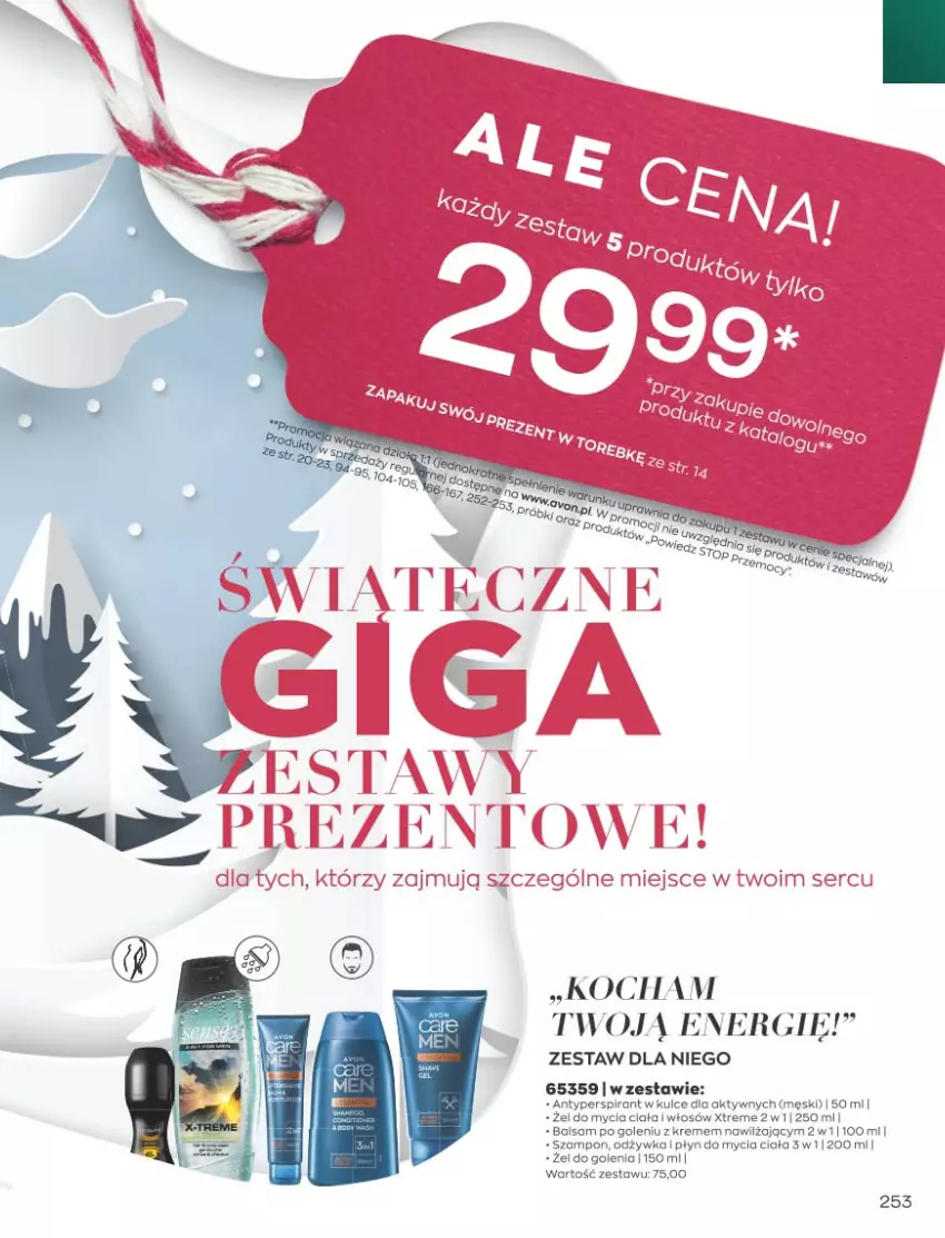 Gazetka promocyjna Avon - Katalog Avon 11/2021 kampania listopad - ważna 01.11 do 30.11.2021 - strona 249 - produkty: Antyperspirant, Balsam po goleniu, Odżywka, Ser, Szampon