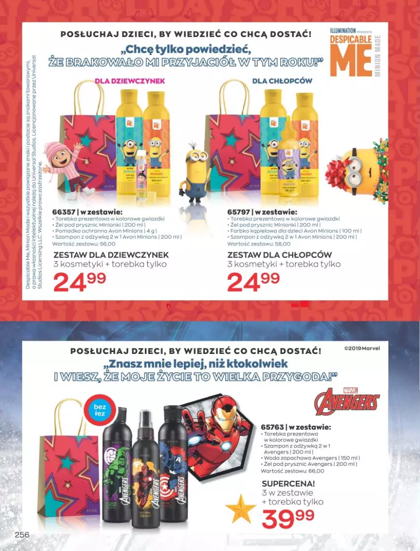 Gazetka promocyjna Avon - Katalog Avon 11/2021 kampania listopad - ważna 01.11 do 30.11.2021 - strona 252 - produkty: Avengers, Dzieci, Fa, LG, Szampon, Torebka, Woda