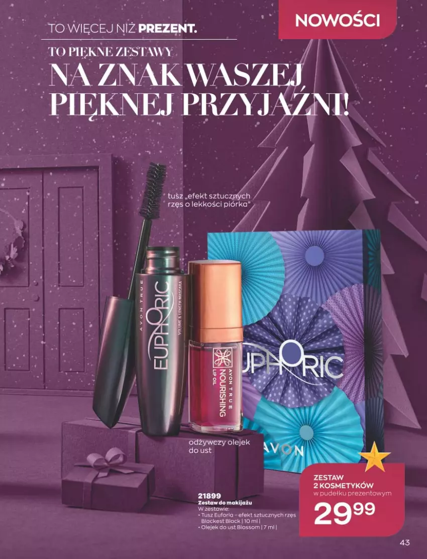 Gazetka promocyjna Avon - Katalog Avon 11/2021 kampania listopad - ważna 01.11 do 30.11.2021 - strona 43 - produkty: Fa, Lack, Makijaż, Olej, Top, Tusz