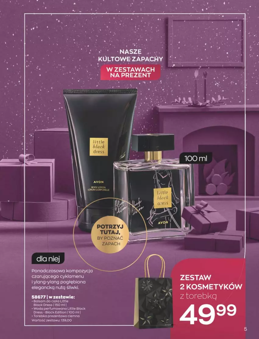 Gazetka promocyjna Avon - Katalog Avon 11/2021 kampania listopad - ważna 01.11 do 30.11.2021 - strona 5 - produkty: Balsam do ciała, Cyklamen, Dres, Lack, Perfum, Torebka