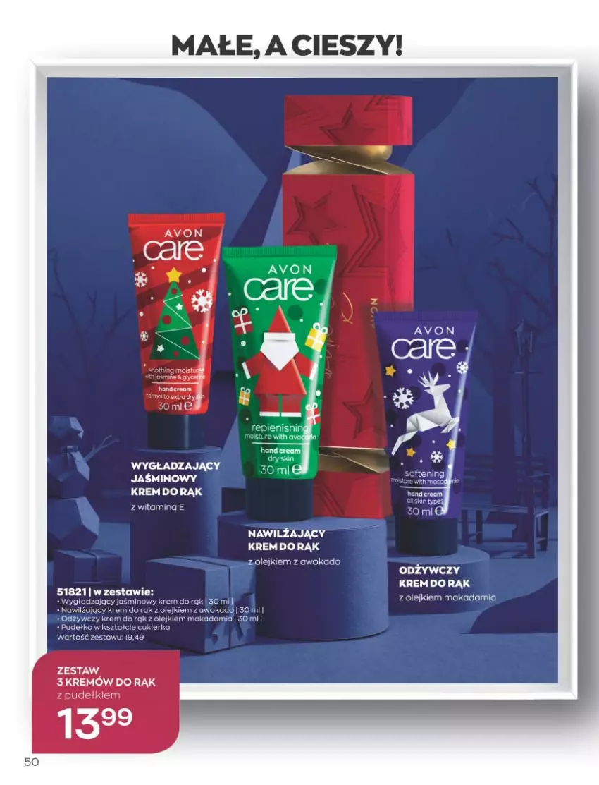 Gazetka promocyjna Avon - Katalog Avon 11/2021 kampania listopad - ważna 01.11 do 30.11.2021 - strona 50 - produkty: Cukier, Krem do rąk, Olej, Pudełko