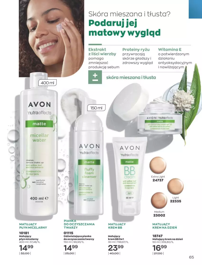 Gazetka promocyjna Avon - Katalog Avon 11/2021 kampania listopad - ważna 01.11 do 30.11.2021 - strona 65 - produkty: Krem bb, Nutraeffects, Płyn micelarny, Ryż, Ser