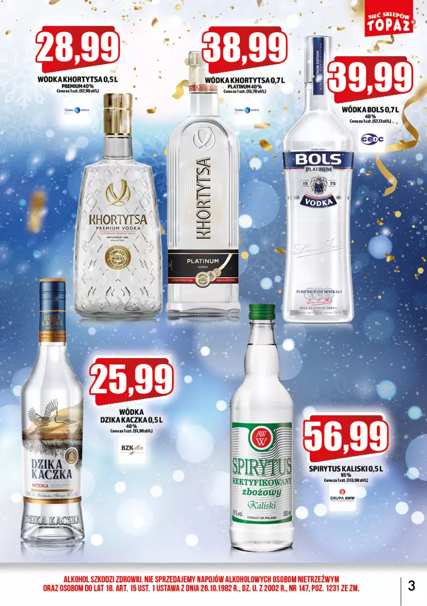 Gazetka promocyjna Topaz - Gazetka - ważna 01.02 do 28.02.2023 - strona 3 - produkty: Bols, Kaczka, Wódka