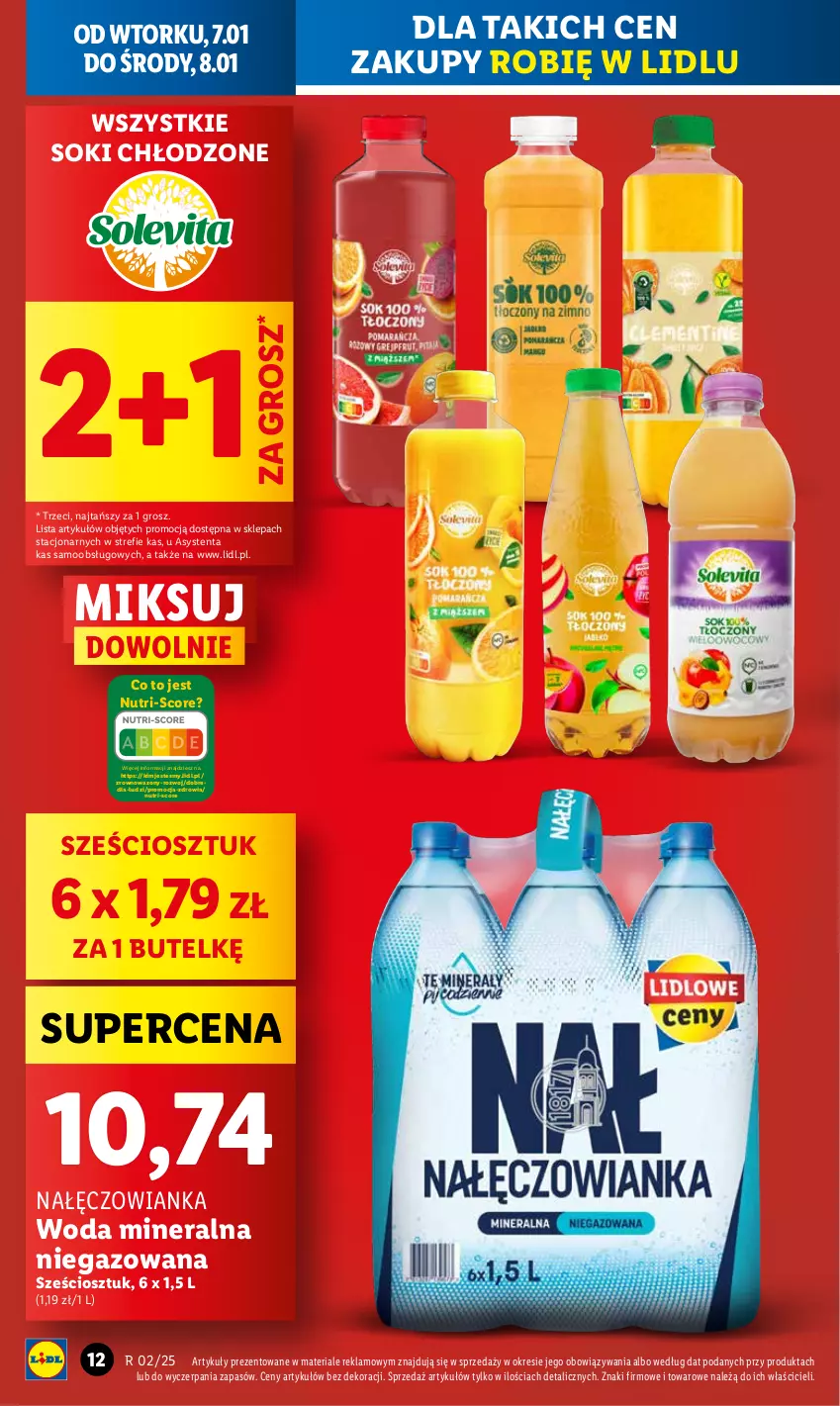 Gazetka promocyjna Lidl - GAZETKA - ważna 07.01 do 08.01.2025 - strona 12 - produkty: Nałęczowianka, Sok, Wazon, Woda, Woda mineralna