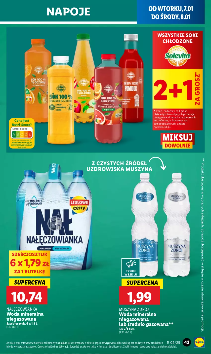 Gazetka promocyjna Lidl - GAZETKA - ważna 07.01 do 08.01.2025 - strona 49 - produkty: Mus, Nałęczowianka, Napoje, Sok, Szyna, Woda, Woda mineralna