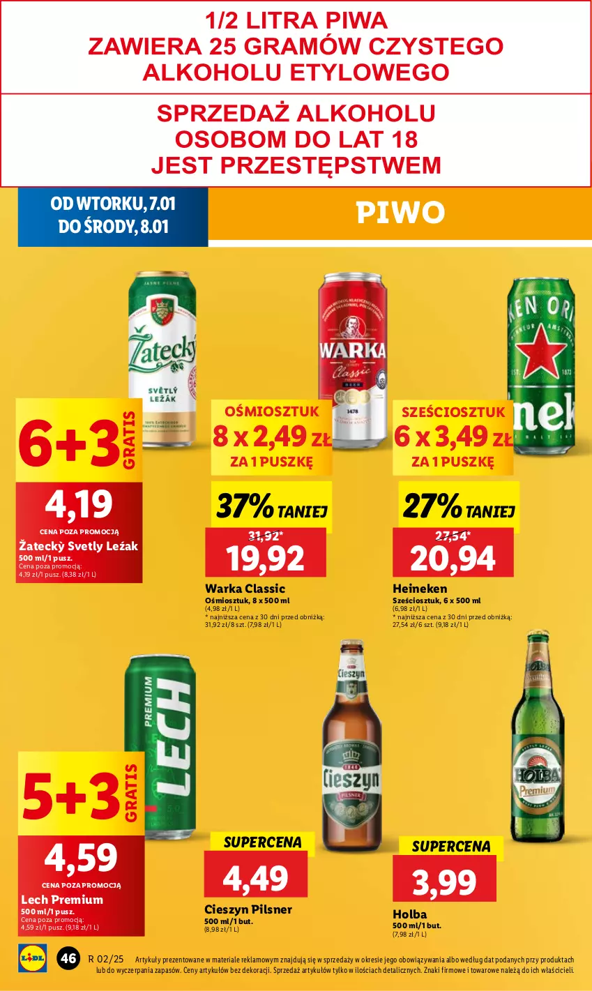 Gazetka promocyjna Lidl - GAZETKA - ważna 07.01 do 08.01.2025 - strona 52 - produkty: Gra, Heineken, Lech Premium, Piwo, Warka