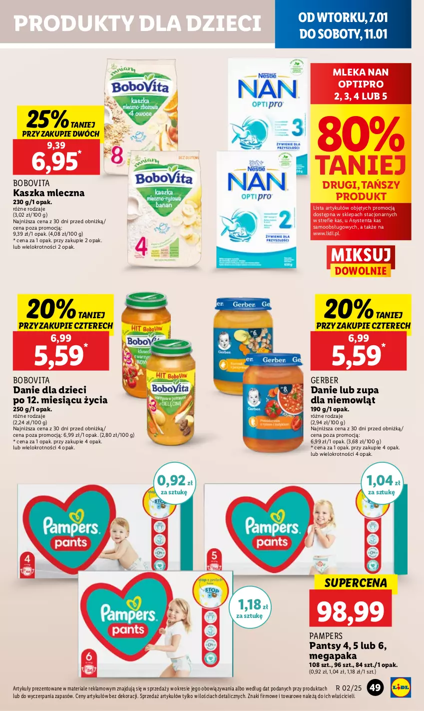 Gazetka promocyjna Lidl - GAZETKA - ważna 07.01 do 08.01.2025 - strona 55 - produkty: BoboVita, Danie dla dzieci, Dzieci, Gerber, NAN Optipro, Pampers, Zupa