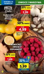 Gazetka promocyjna Lidl - GAZETKA - Gazetka - ważna od 08.01 do 08.01.2025 - strona 16 - produkty: Warzywa, Por, Czosnek, Cytryny, Maliny, Owoce, Imbir