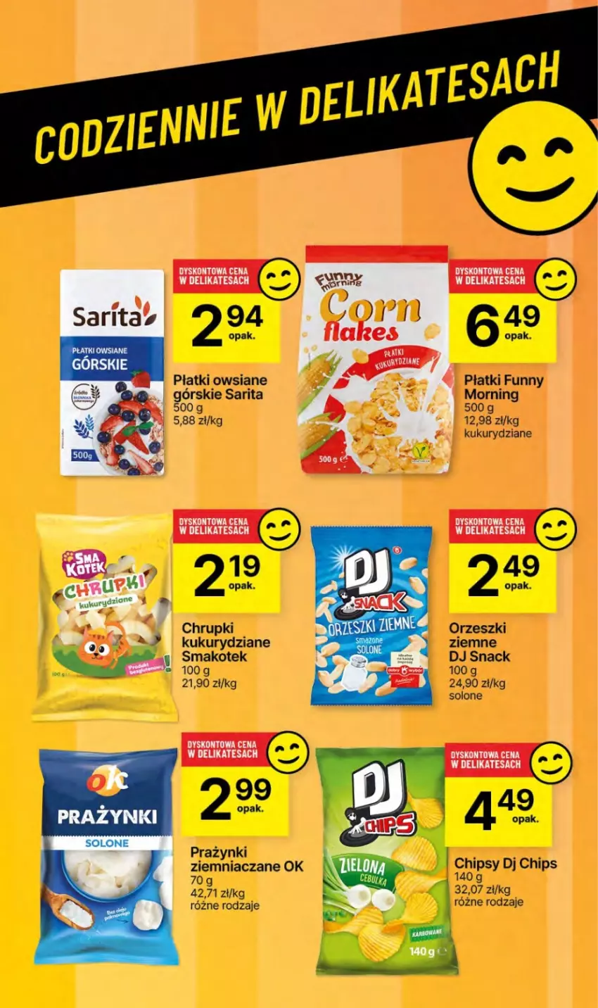 Gazetka promocyjna Delikatesy Centrum - NOWA GAZETKA Delikatesy Centrum od 18 stycznia! 18-24.01.2024 - ważna 18.01 do 24.01.2024 - strona 35 - produkty: Chipsy, Chrupki, Kotek, Orzeszki, Płatki owsiane, Sarita, Smakotek