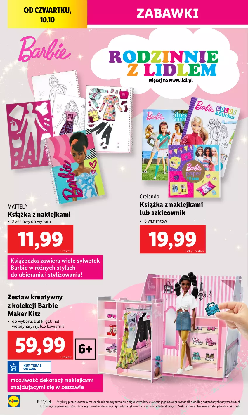 Gazetka promocyjna Lidl - GAZETKA - ważna 07.10 do 12.10.2024 - strona 26 - produkty: Barbie, Klej, Książka, Mattel, Szkicownik